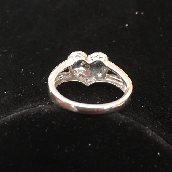 Heart Ring Diamonds And Sterling  size 7 - Picture 4 of 11